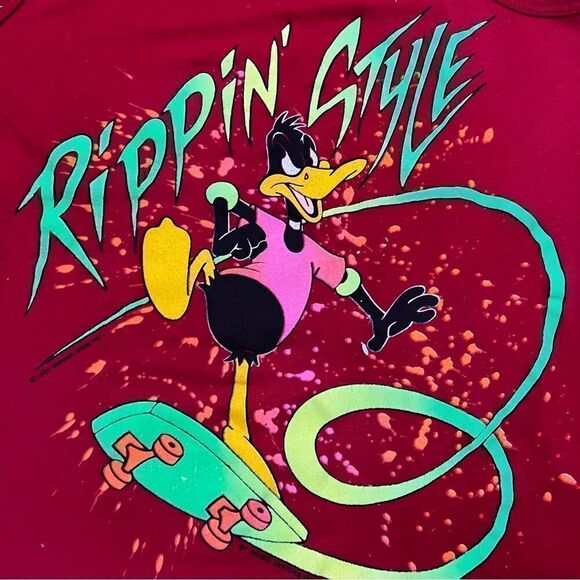 Vintage Looney Toons Daffy Duck Rippin Style Tank - Picture 4 of 6